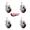 Service Caster 4 Inch Maroon Poly Wheel Swivel 7/8 Inch Square Stem Caster Set with Brake SCC SCC-SQ20S414-PPUB-MRN-TLB-78-4 - alternate 4